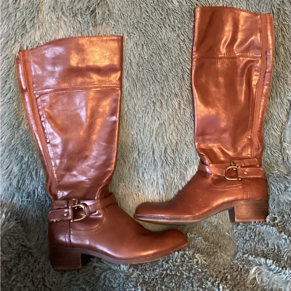 🚨Final Sale🚨! Unisa Brown Knee Boots w/Stylish Wrap Belts Size 5.5